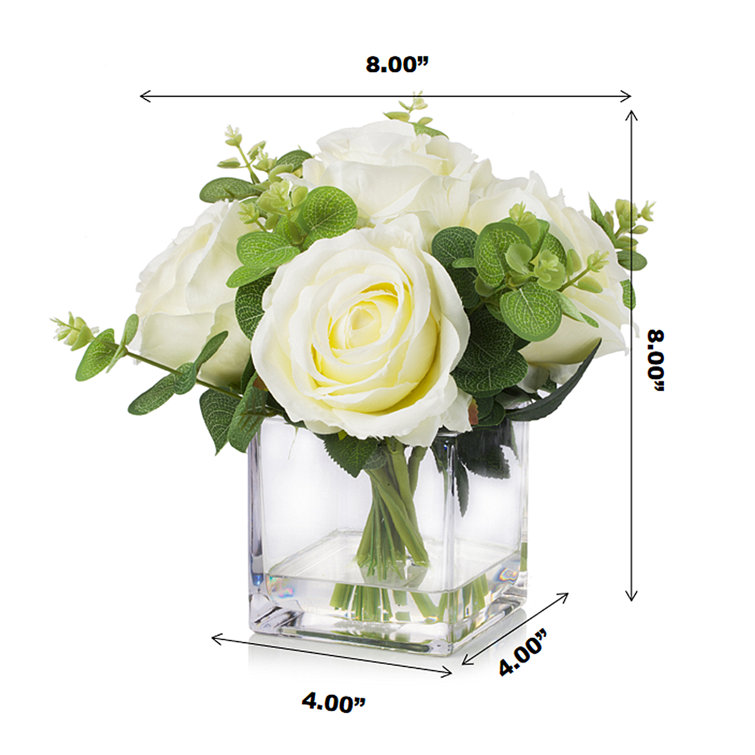 Primrue Faux Silk Roses Arrangement in Vase Wayfair